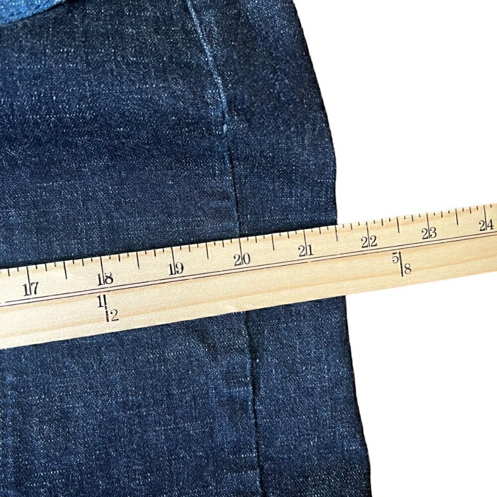 Lane Bryant Color Block Two Toned Denim Skirt w/Front Pockets & Back Slit Sz 16 - Picture 8 of 9